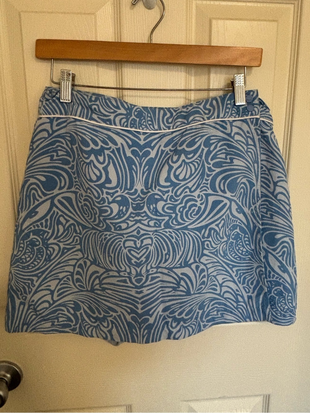 Patagonia Button Out Boardie Skort Size 10 Blue Print Detachable Shorts - Picture 3 of 14